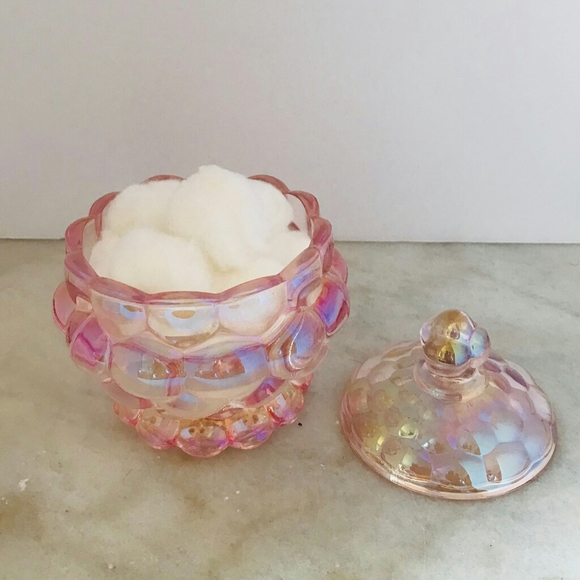 💗HP💗Cracker Barrel Pink Iridescent Glass Trinket Dish - Picture 8 of 8